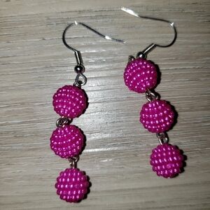 Pink drop dangle earrings